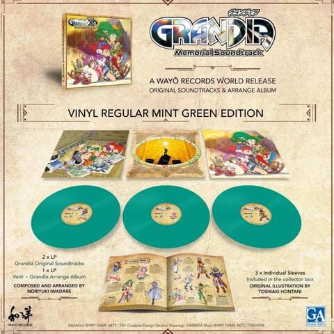 Vinyle Grandia Memorial Soundtrack Box 3lp Mint Green 180g + Livret 20p